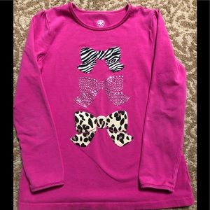 Girls pink long sleeved graphic top
